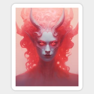 Ethereal Pink Female Demon Sticker